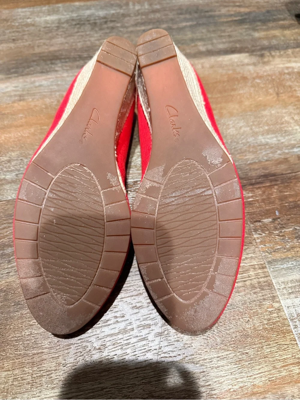 Clarks Red Women's Low Wedge Pumps